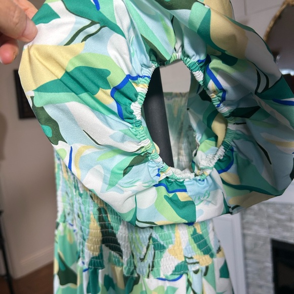 Vibrant Green and Blue Maxi Dress - Picture 10 of 11